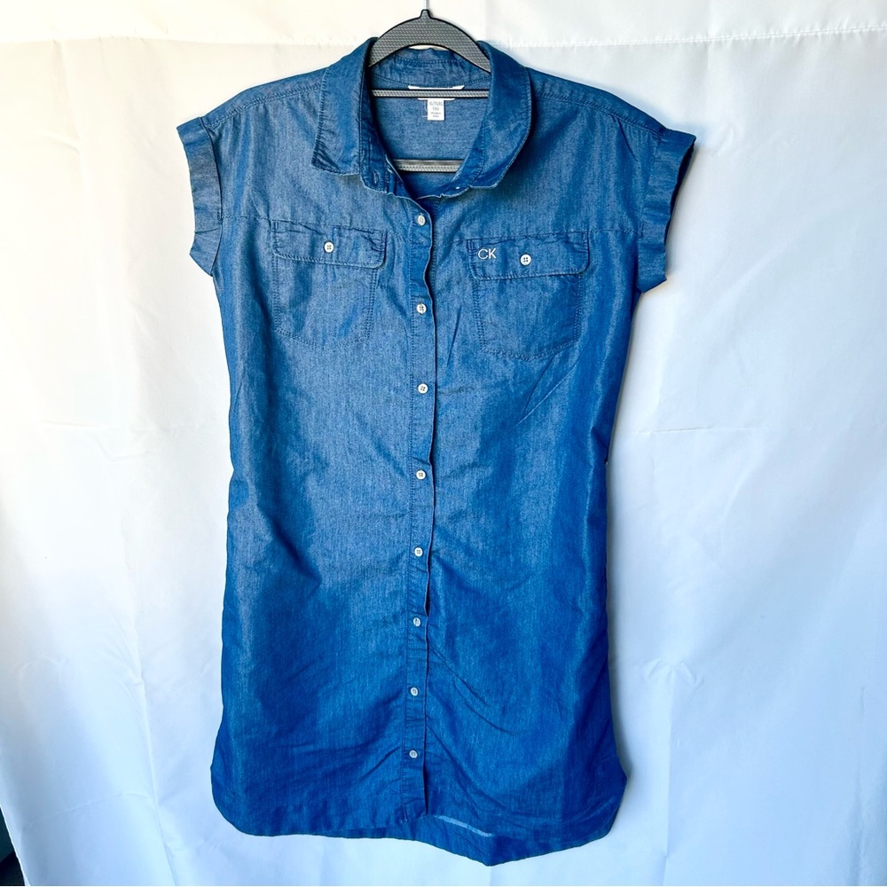 Calvin Klein Blue Denim Midi Dress